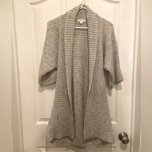New York & Co Short Sleeve Grey Cardigan Sweater